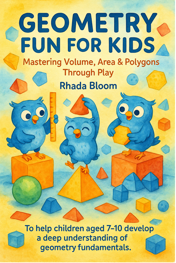 Cover of Geometry Fun for Kids: Mastering Volume, Area & Polygons Through Play