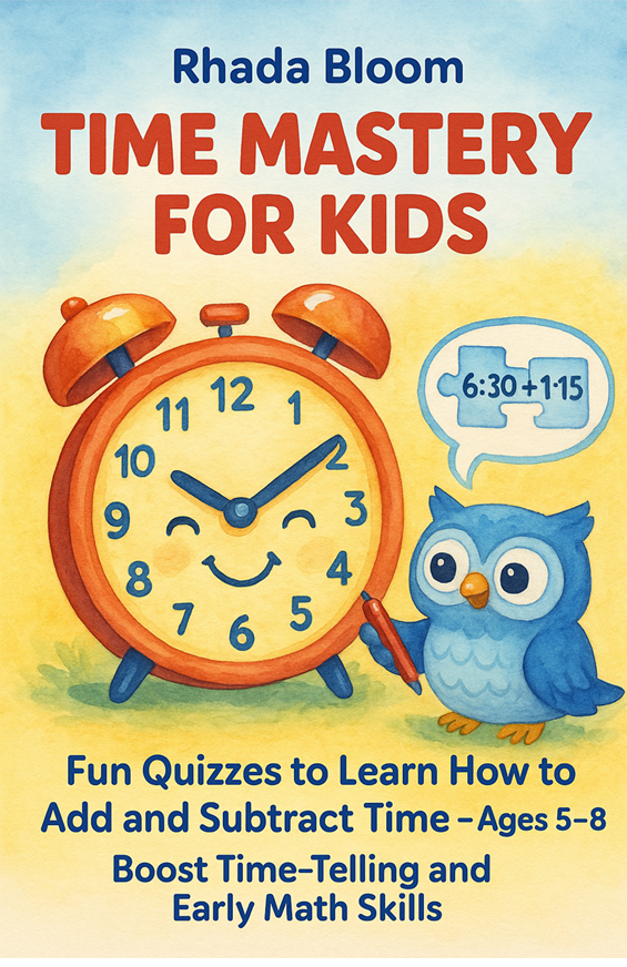 Cover of Time Mastery for Kids: Fun Quizzes to Learn How to Add and Subtract Time – Ages 5–8 | Boost Time-Telling and Early Math Skills