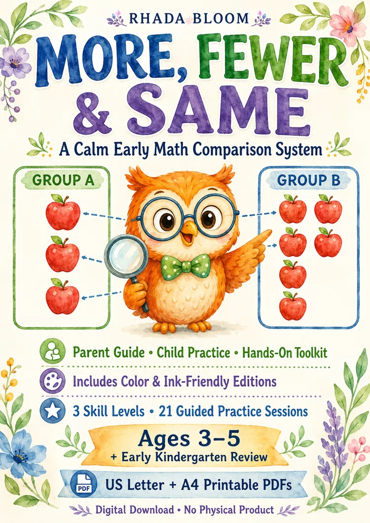 More, Fewer and Same complete printable system cover